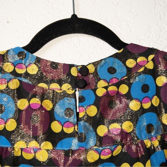 Anna Sui x Target Metallic Circle Mini Party Dress Size 7 - Picture 6 of 8